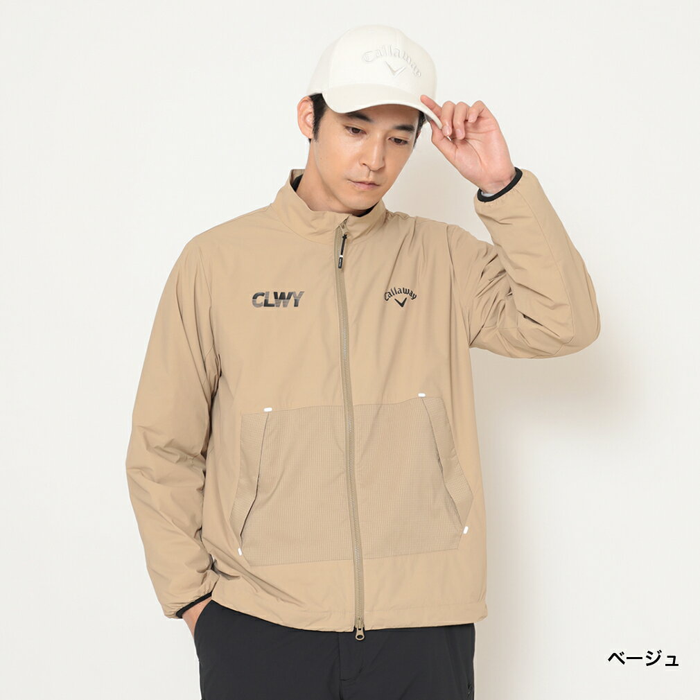 キャロウェイ ゴルフウェア 長袖ウインドブレーカー 秋 冬 ストレッチミニリップストップフルジップブルゾン (C25215103) メンズ Callaway