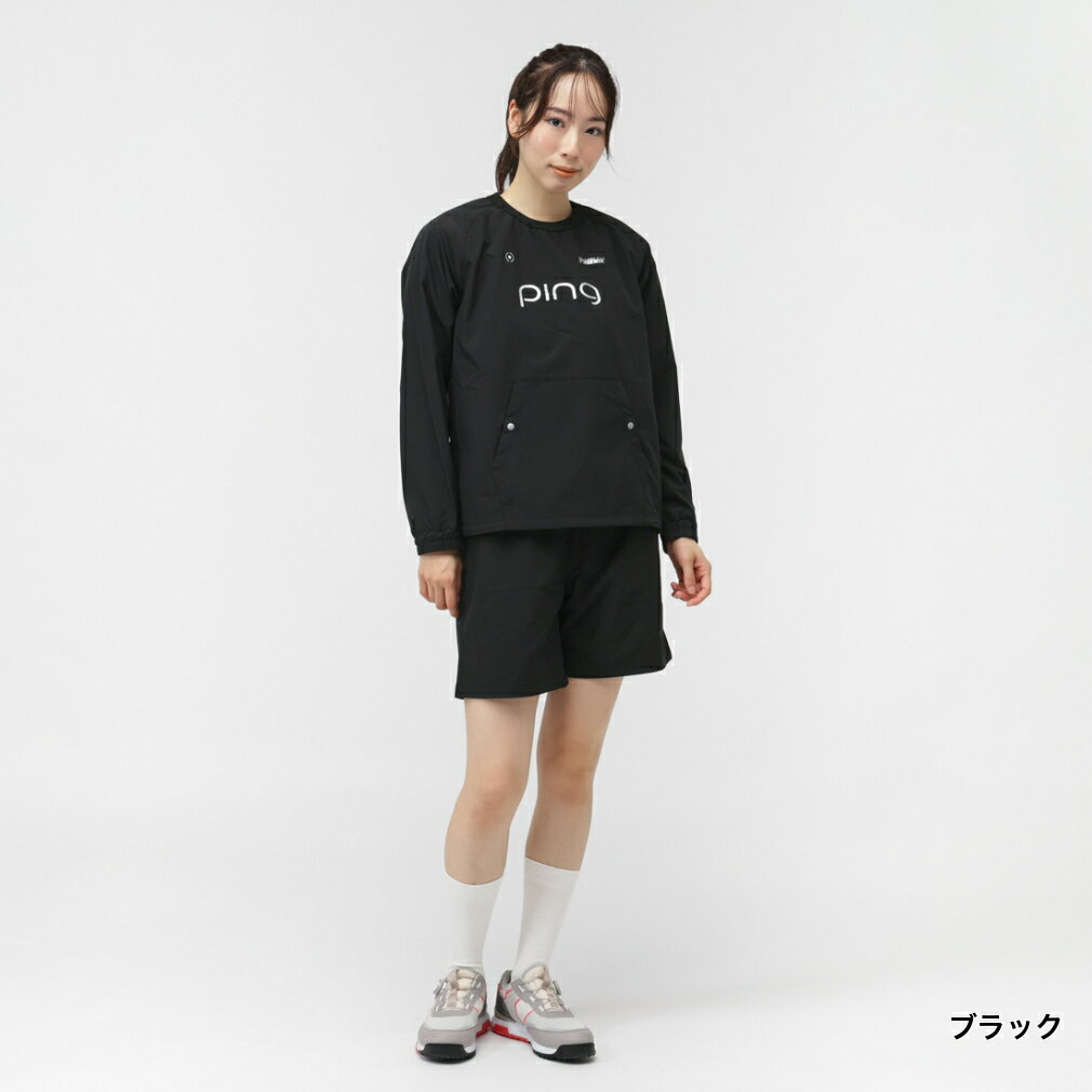 ピン レディース ゴルフウェア 長袖ウインドブレーカー 秋 冬 スニードジャック×ショートパンツ (6225220802) PING