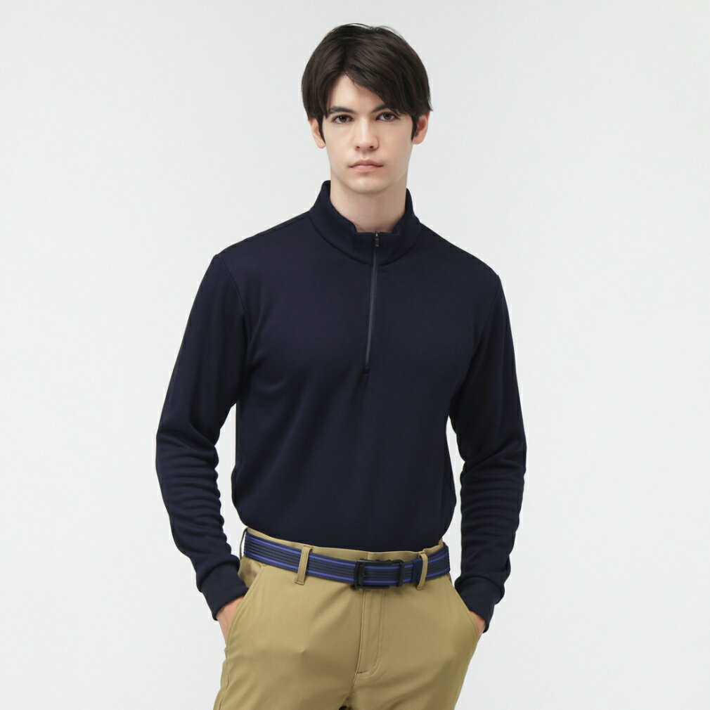 ティゴラ ゴルフウェア 長袖シャツ 秋 冬 ＋5℃アイヒートハーフジップシャツ無地 (TR-1L1525Z-HNV) メンズ TIGORA