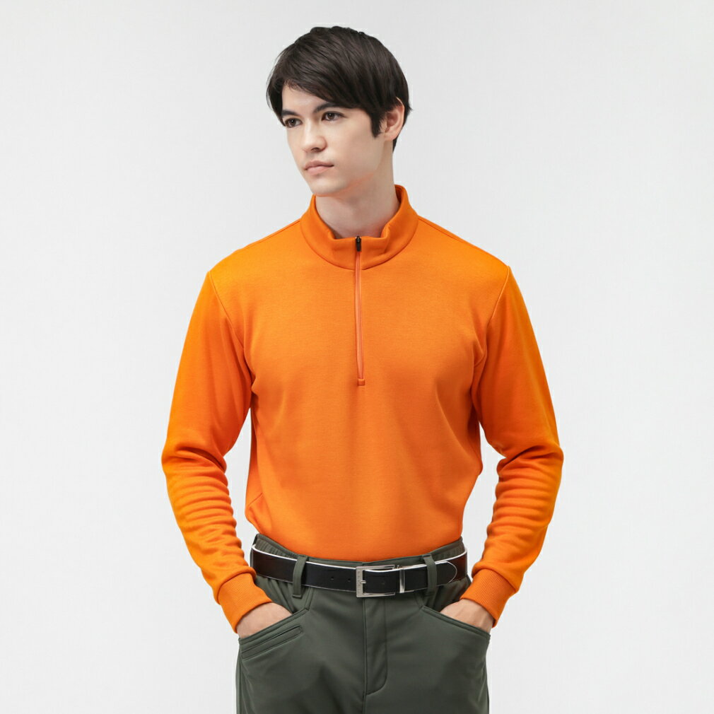 ティゴラ ゴルフウェア 長袖シャツ 秋 冬 ＋5℃アイヒートハーフジップシャツ無地 (TR-1L1525Z-HOR) メンズ TIGORA