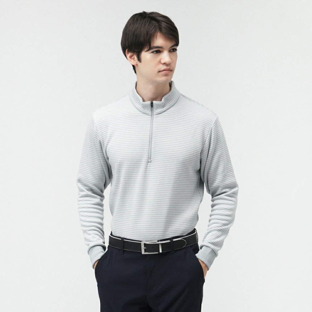 ティゴラ ゴルフウェア 長袖シャツ 秋 冬 ＋5℃アイヒートハーフジップシャツ柄 (TR-1L1535Z-HGY) メンズ TIGORA