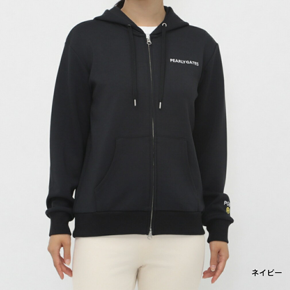 パーリーゲイツ レディース ゴルフウェア 長袖トレーナー 秋 冬 ダンボール フルジップフーディ (0554262094) PEARLY GATES
