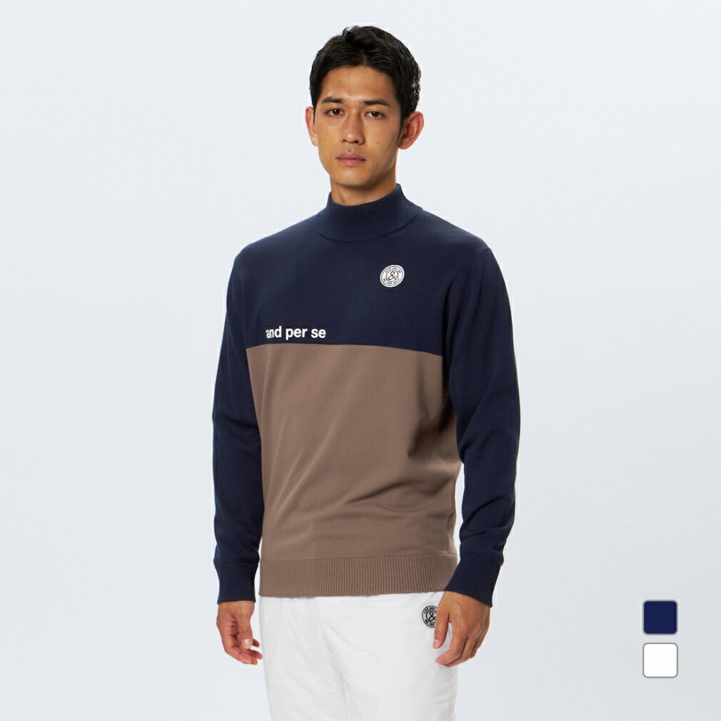 アンパスィ ゴルフウェア 長袖セーター 秋 冬 袖防風ハイネックセーター(メンズ) (AMF2315A3) メンズ a..