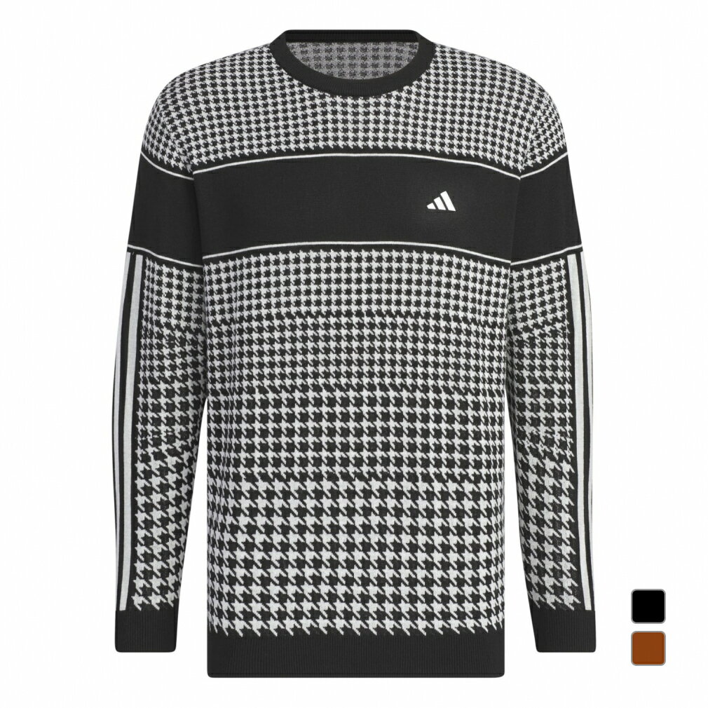アディダス ゴルフウェア 長袖シャツ 秋 冬 PRIMEKNIT ハウンドトゥース セーター (JSC16) メンズ adidas