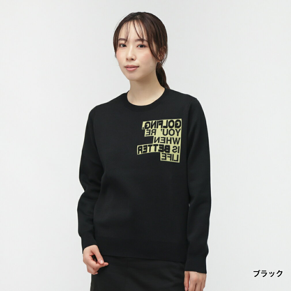 ジャック バニー レディース ゴルフウェア 長袖セーター 春 夏 Pe Wジャガード (2634170230) Jack Bunny!! ジャックバニー