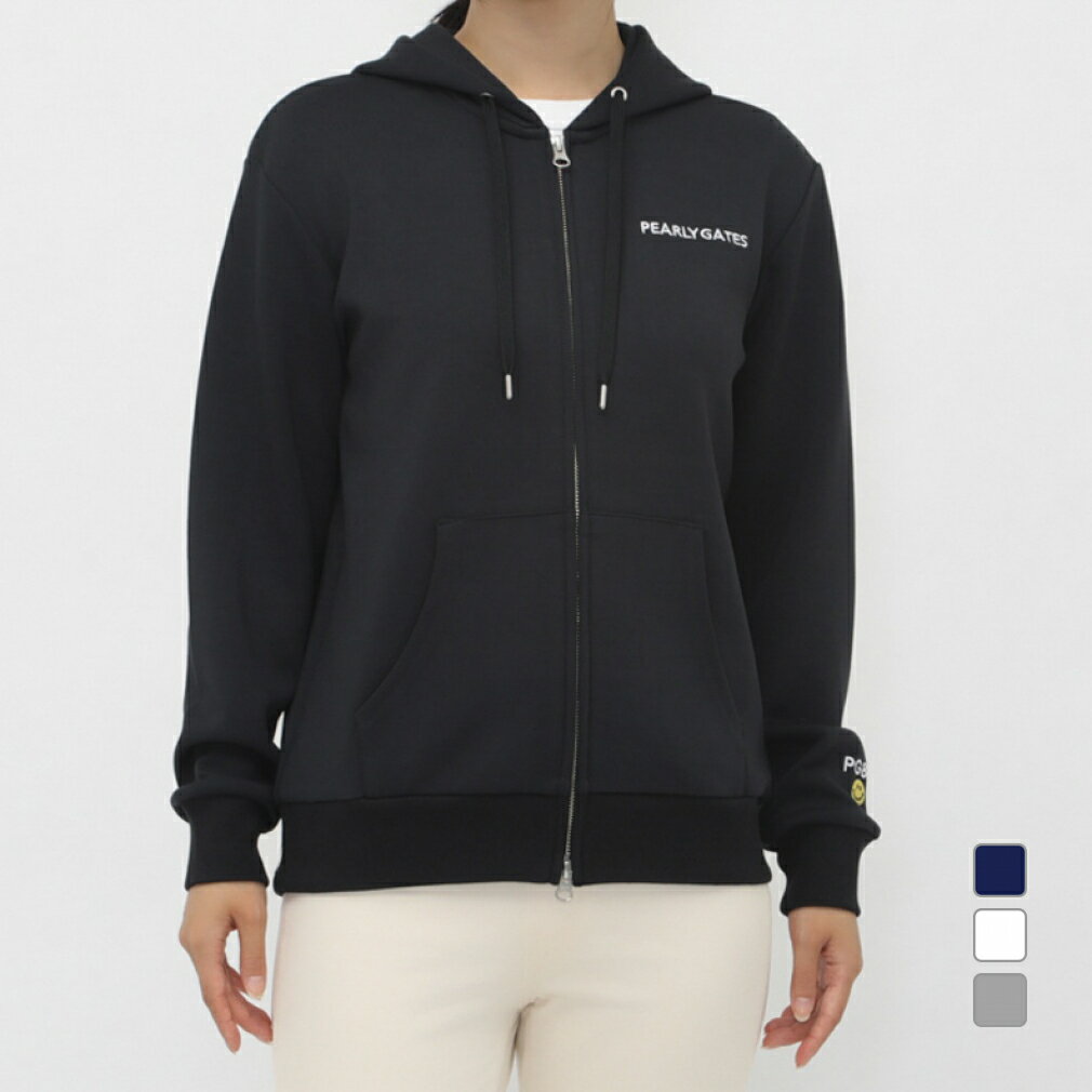 パーリーゲイツ レディース ゴルフウェア 長袖トレーナー 秋 冬 ダンボール フルジップフーディ (0554262094) PEARLY GATES