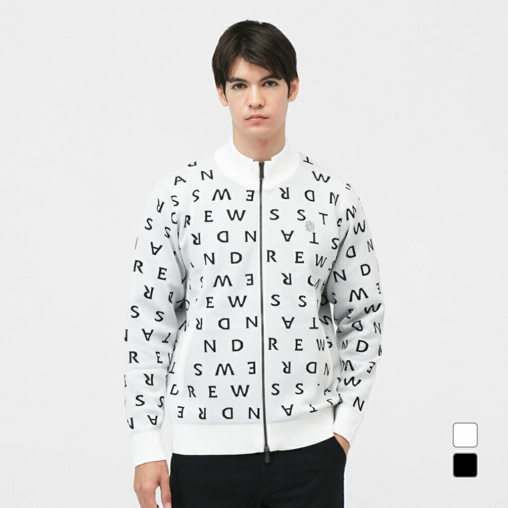 セントアンドリュース ゴルフウェア 長袖トレーナー 秋 冬 14Gロゴジャガードニットフルジップ (0425272053) メンズ St ANDREWS