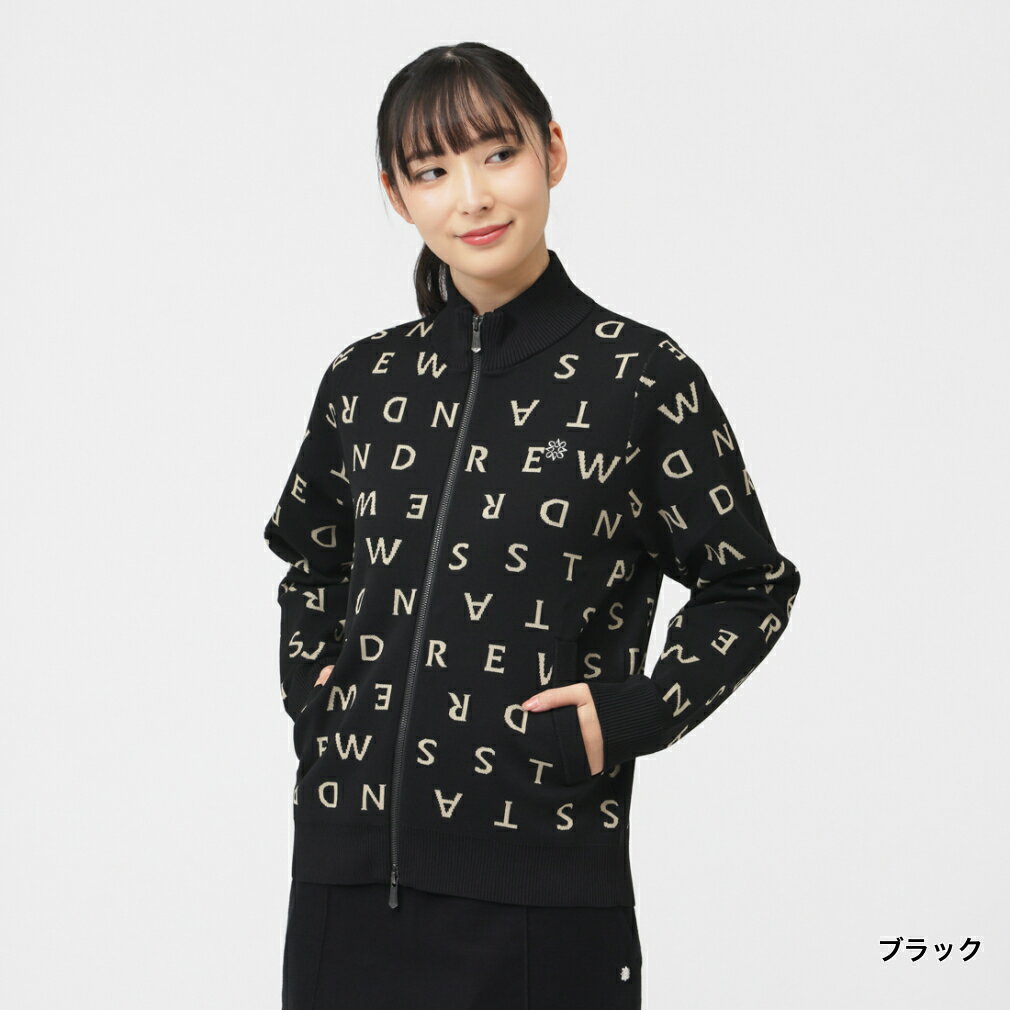 セントアンドリュース レディース ゴルフウェア アウターウェア 秋 冬 14Gロゴジャガードニットフルジップ (0435272054) St ANDREWS