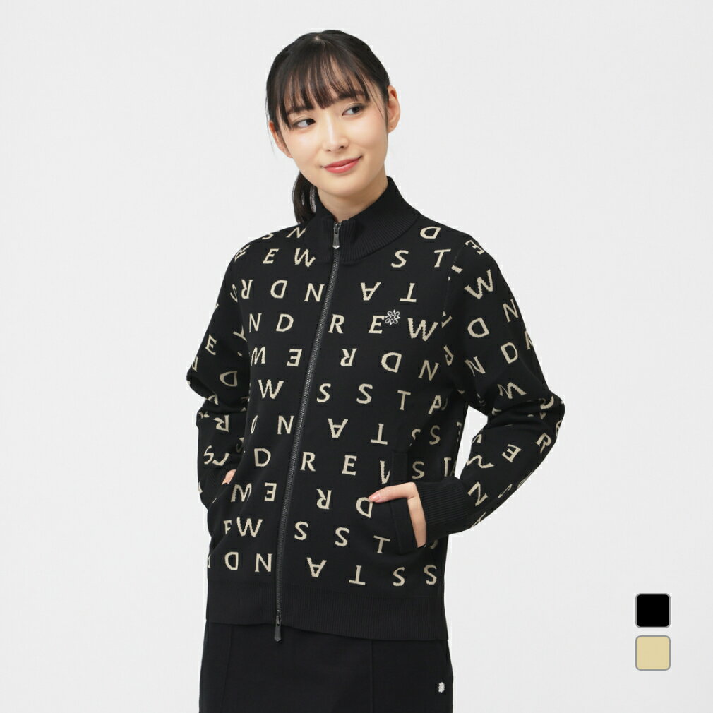 セントアンドリュース レディース ゴルフウェア アウターウェア 秋 冬 14Gロゴジャガードニットフルジップ (0435272054) St ANDREWS