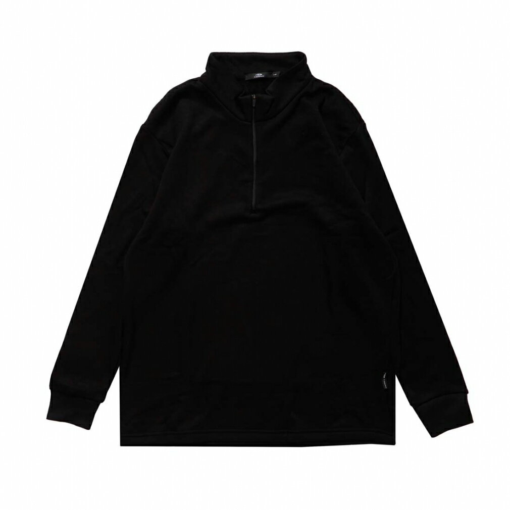 ティゴラ ゴルフウェア 長袖シャツ 秋 冬 ＋5度アイヒートハーフジップシャツ無地ゆったりBK (TR-1L1525Z-HYBK) メンズ TIGORA