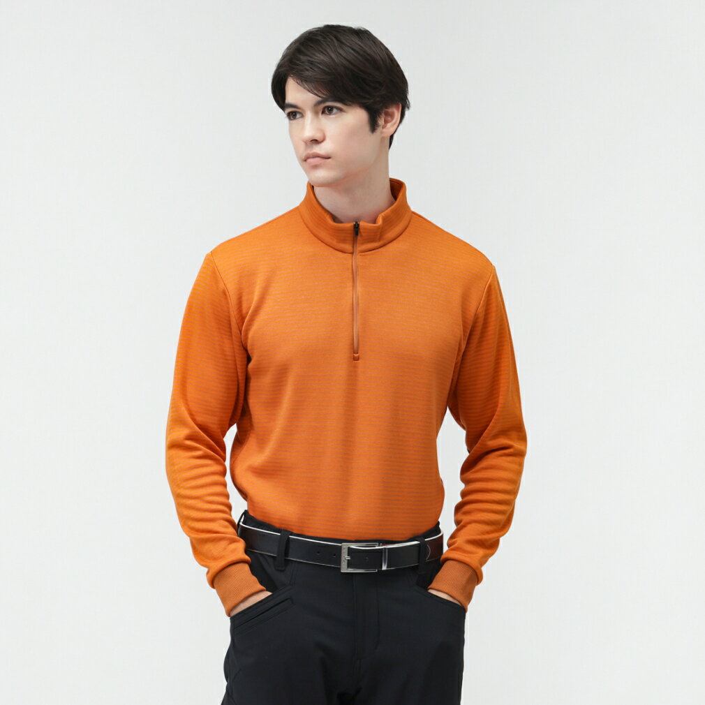 ティゴラ ゴルフウェア 長袖シャツ 秋 冬 ＋5℃アイヒートハーフジップシャツ柄 (TR-1L1535Z-HOR) メンズ TIGORA