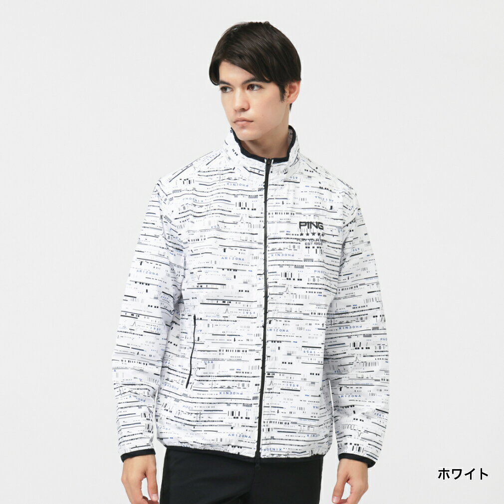 ピン ゴルフウェア 長袖ウインドブレーカー 秋 冬 24FWフルジップデジタルプリントブルゾン (6214220803) メンズ PING