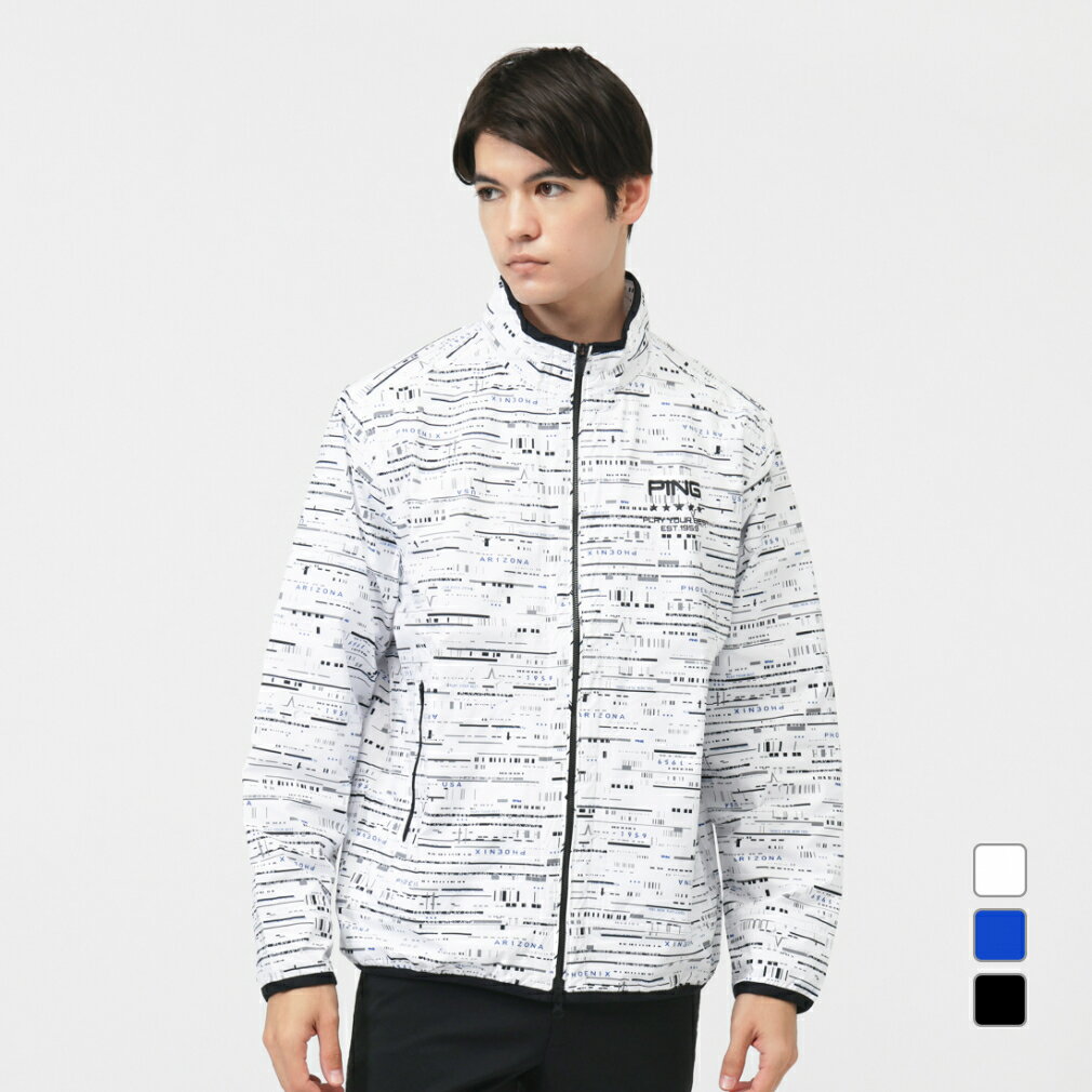 ピン ゴルフウェア 長袖ウインドブレーカー 秋 冬 24FWフルジップデジタルプリントブルゾン (6214220803) メンズ PING