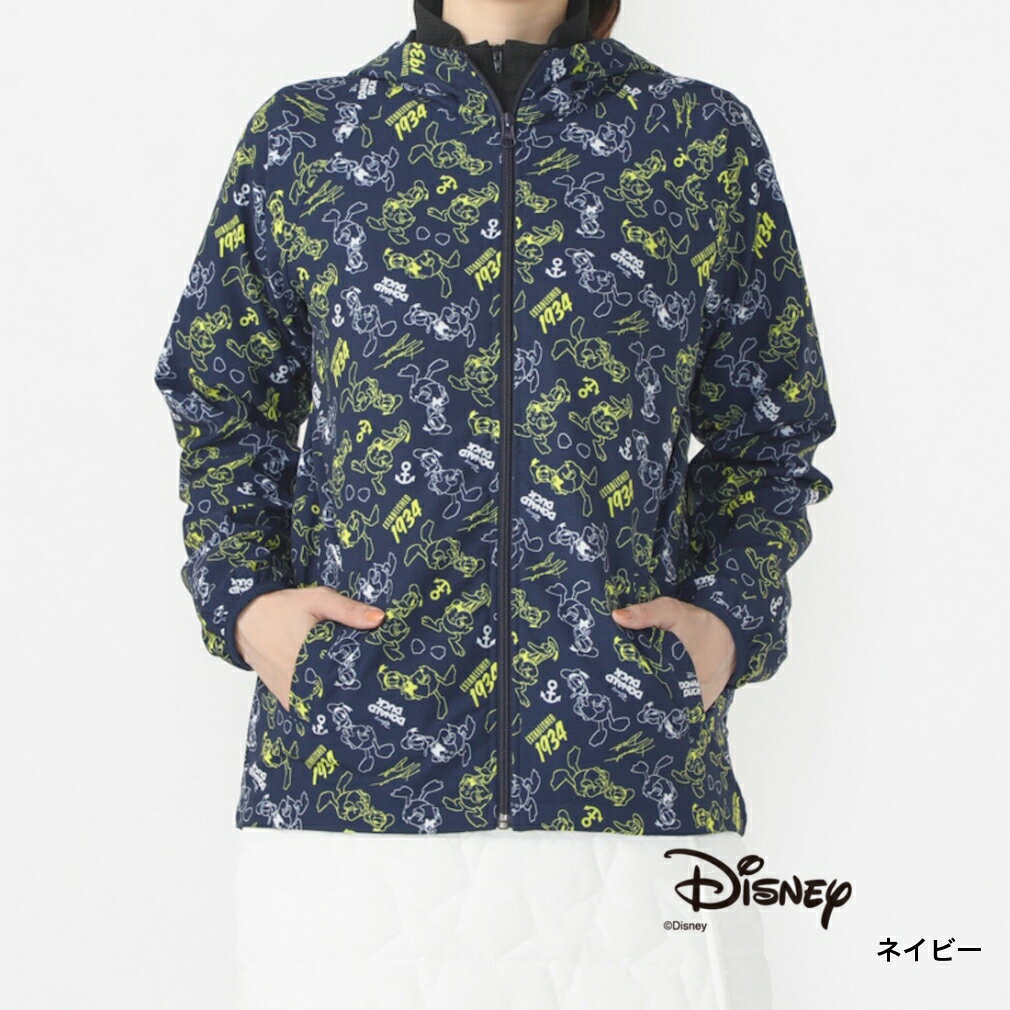 ディズニー レディース ゴルフウェア 長袖ウインドブレーカー 秋 冬 レディスアイヒート/ /ウィンドジャケット (DN-1W2514F-H) Disney