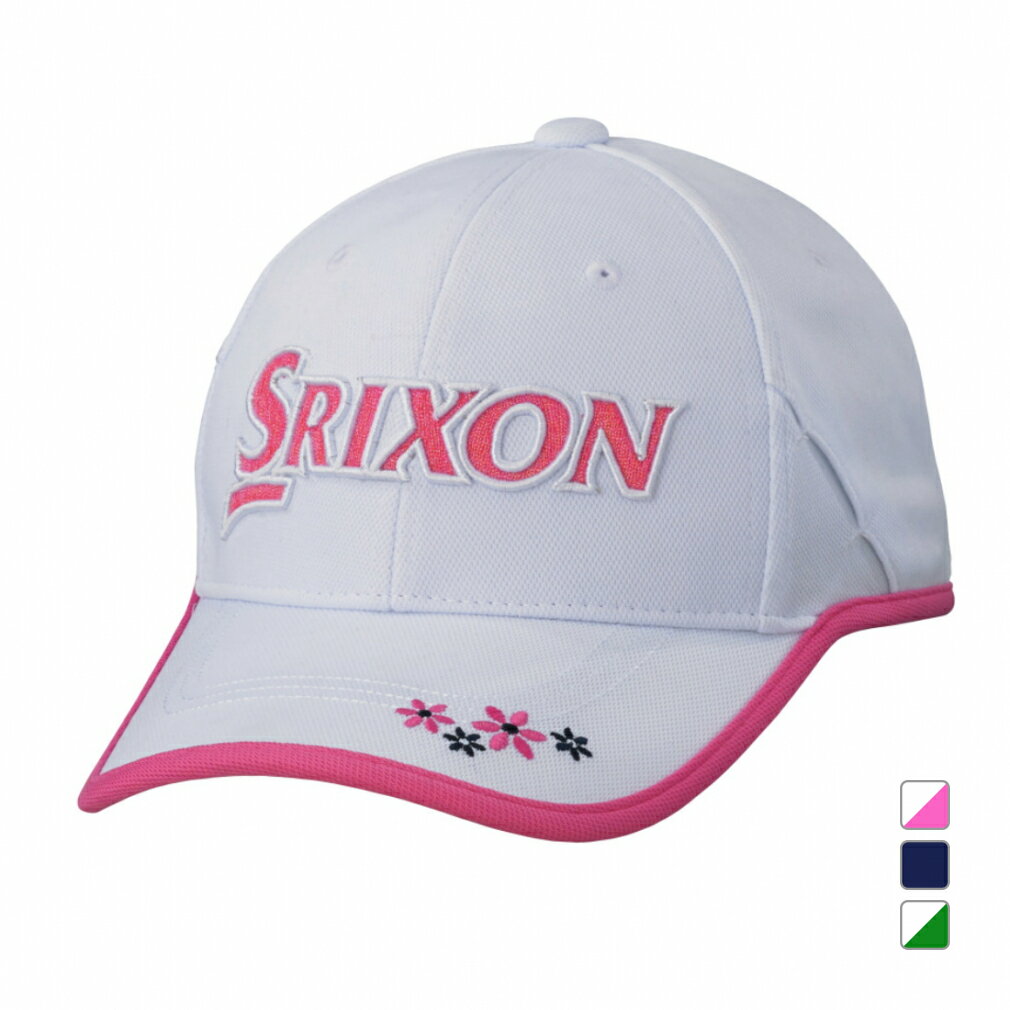 スリクソン レディース ゴルフウェア キャップ 春 夏 (SWH2152)サイド部分にサングラスホルダー付き ワンポイント かわいい SRIXON