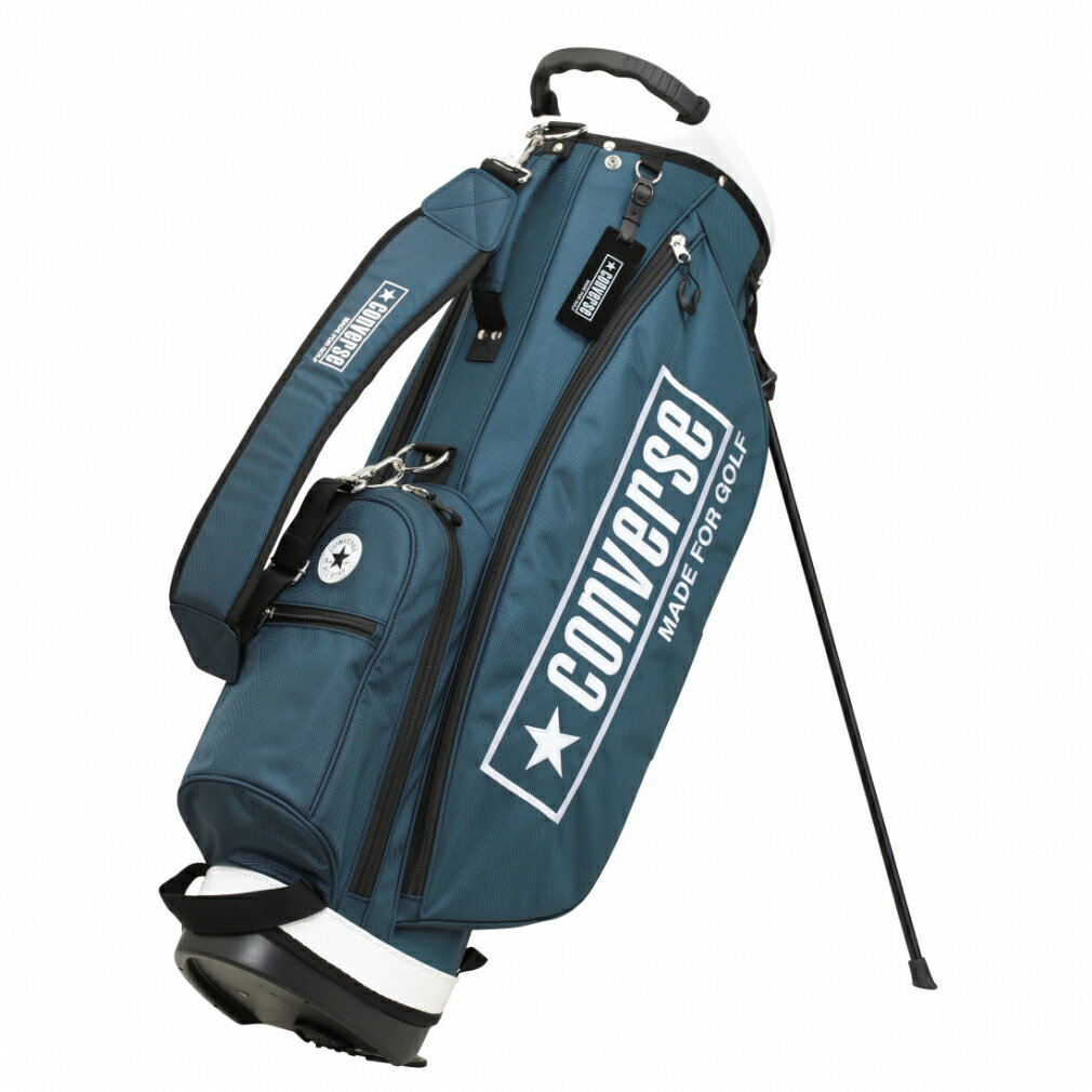 【9/1-9/15：1万円(税込)以上の購入で予約クーポン進呈】コンバース CV SP STAND CADDIE BAG キャディバッグ 9型 (33700290) チャックテイラーマークを使用 ゴルフ : ネイビー Converse【クーポン詳細はページ内バナーより確認】