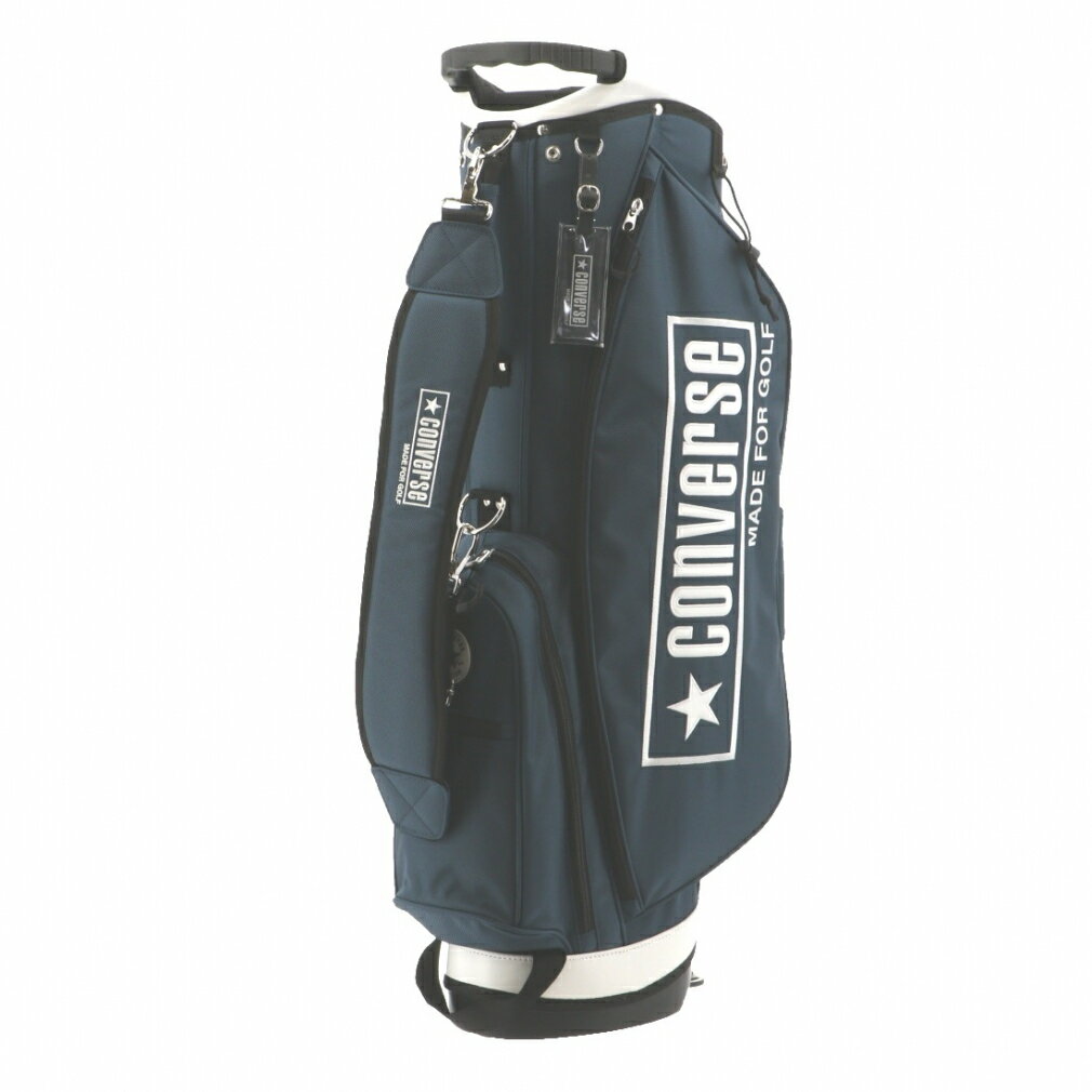 【9/1-9/15：1万円(税込)以上の購入で予約クーポン進呈】コンバース CV SP STAND CADDIE BAG キャディバッグ 9型 (33700290) チャックテイラーマークを使用 ゴルフ : ネイビー Converse【クーポン詳細はページ内バナーより確認】