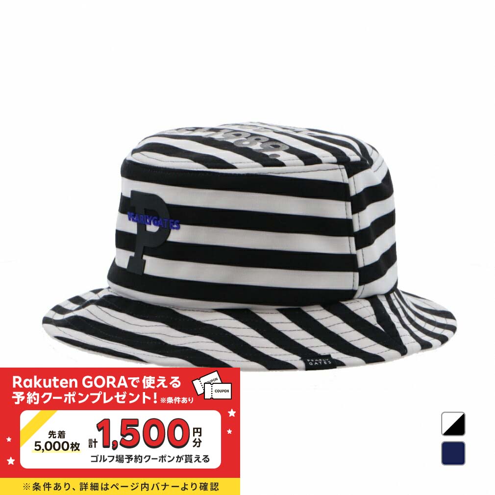 パーリーゲイツ ゴルフウェア ハット 秋 冬 ギザ星ボーダー柄裏フリースHAT (0535187107) メンズ PEARLY GATES