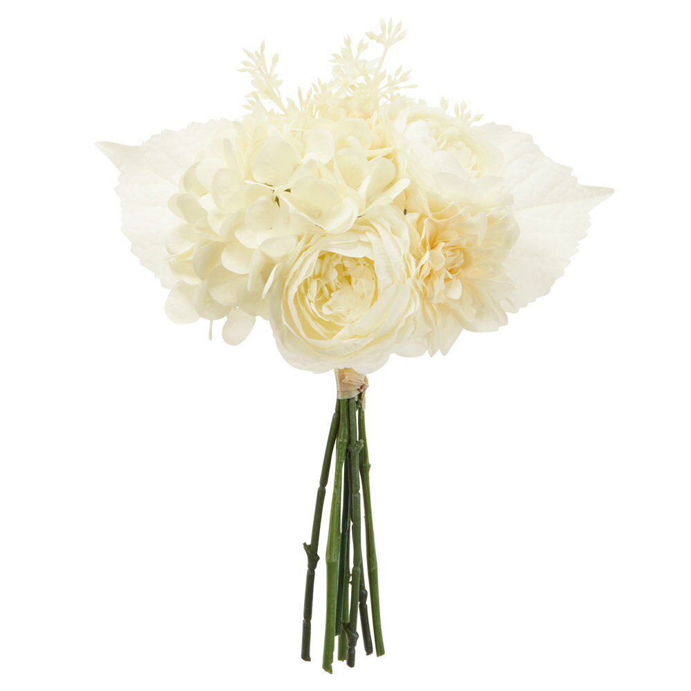 【P10倍 】 花束 造花 とりよせ品 ミックスフラワーブーケ 花束 ブーケ アレンジ ローズ 薔薇 バラ 白 ホワイト 花冠 髪飾り インテリア インテリアフラワー DIY アスカ ASCA アスカ商会