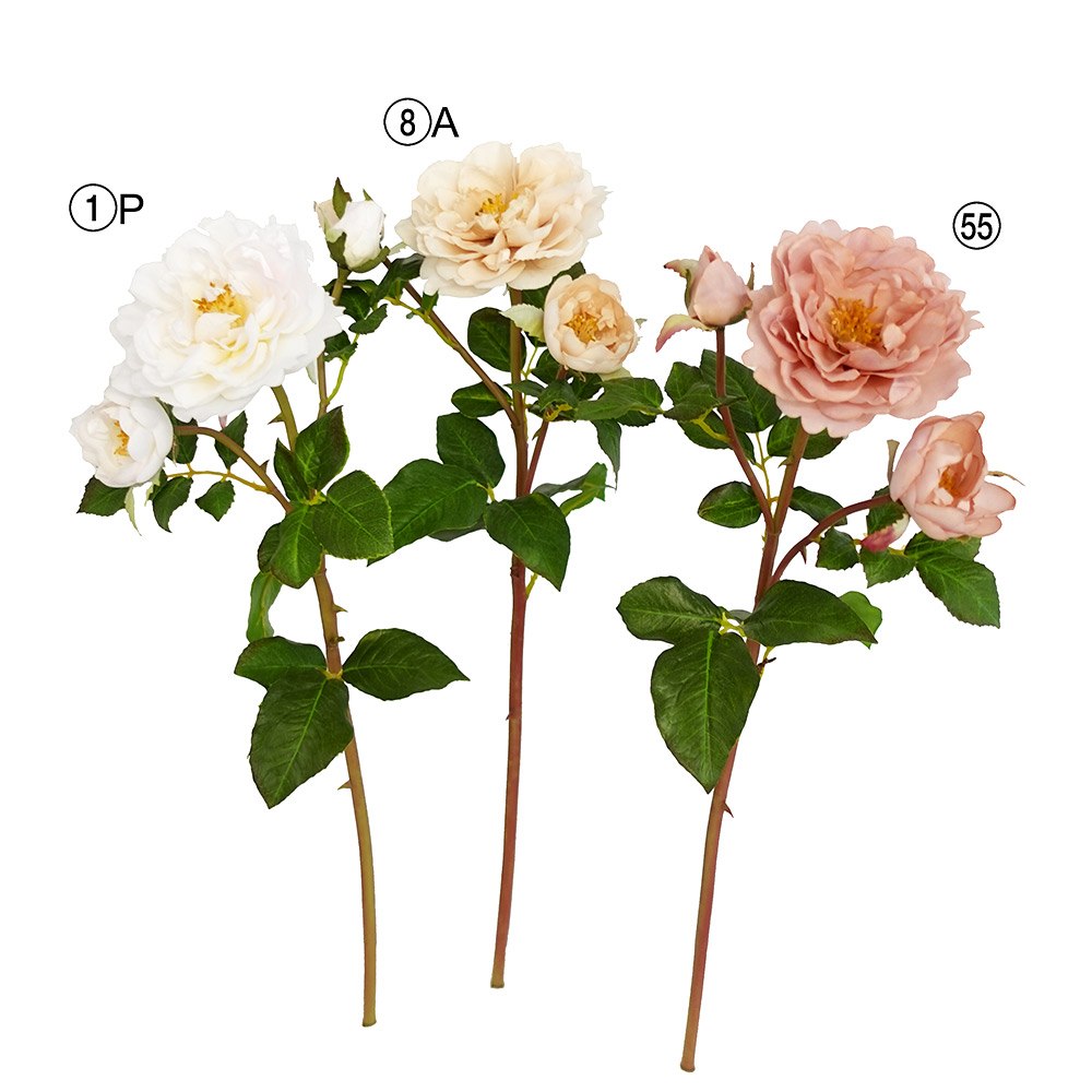 楽天造花ドライフラワー専門問屋花びし★P10倍 10/14 20時から★ 造花 とりよせ品 ティーローズ×2 つぼみ×1 バラ 薔薇 高品質 ピンク くすみピンク 白 ベージュ ブライダル ブーケ 材料 花材 高級造花 花資材 春 アスカ ASCA アスカ商会