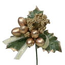 【ポイント10倍中 7/11 09:59迄】 クリスマス 造花 実もの とりよせ品 ベリーピック ゴールド ピック 造花 もみの木 葉っぱ オーナメント クリスマス クリスマスリース インテリア 雑貨 ディスプレイ デコレーション パーツ 材料 イベント プレゼント パレ