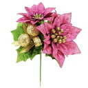 【ポイント10倍中 7/11 09:59迄】 クリスマス 造花 とりよせ品 ベルベットポインセチア ピンク ポインセチア 造花 オーナメント クリスマス 花材 素材 アレンジ アレンジ材料 インテリア 雑貨 ディスプレイ デコレーション パーツ クリスマスリース パレ