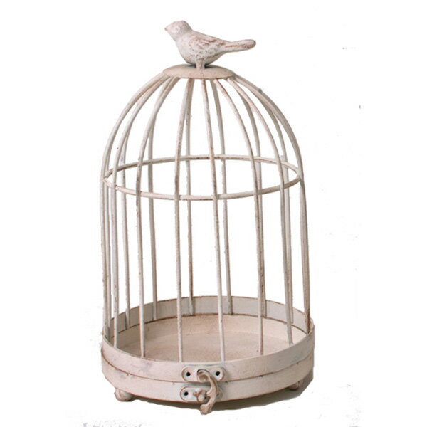 《 鳥かご ベース 》◆とりよせ品◆カルチベーター バードケージS アンテックホワイト アンテックホワイトバード バードケージ ゲージ インテリア アイアン 花資材 花器 ベース アレンジ 安い 装飾 土台