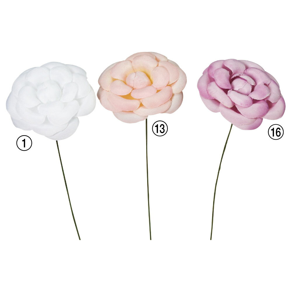 ■おすすめ！業務用大量【造花】カメリア　黄色　TGT-087　 1箱30本入り ｜スポンジ プルメリア 造花 ハンドメイド ホワイト イエロー