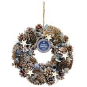 クリスマス リース とりよせ品 ドライ木の実のナチュラルリース 30cm ブルースノー 造花 クリスマスリース スワッグ ハンガー ツリー クリスマスツリー も...