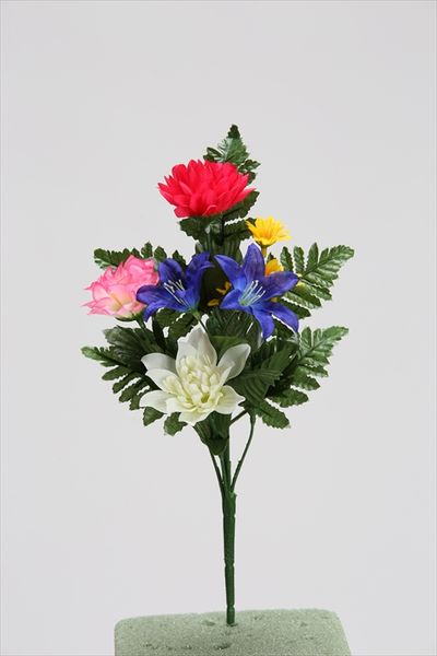 《 造花 仏花 》◆とりよせ品◆ 盆花ブッシュ(小) ミックス造花仏花 お供え花 供花 墓花 盆花 お盆 お彼岸 お葬式 お悔やみ花 仏事 フューネラル フェイク仏花 暑さに強い 枯れない フェイクフラワー