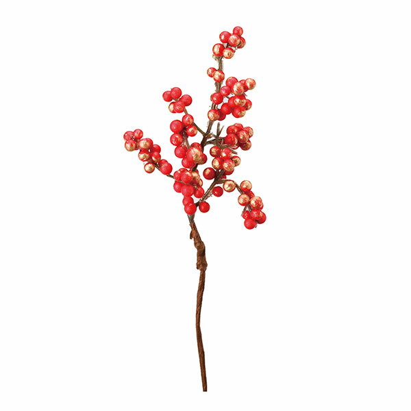【P10倍 】 造花 グリーン 実 とりよせ品 ベリーピック レッド/ゴールド (12本パック) インテリア フェイク グリーン パーツ アレンジメント インテリアフラワー フェイクフラワー パレ