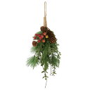 クリスマス リース とりよせ品 ミックスベリーハンギングスワッグ 壁掛け 吊り下げ マツ 松 松ぼっくり まつぼっくり パイン パインコーン 葉 葉っぱ アスカ...