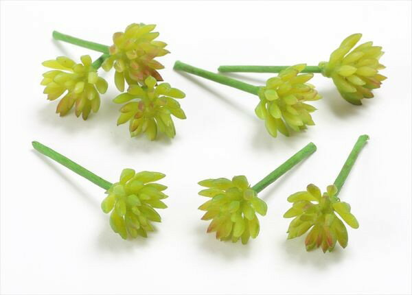《 造花 グリーン 多肉植物 》花びし/ハナビシ ミニアエオニウムピック(8本/袋) グリーンエアプランツ