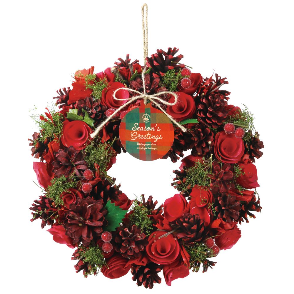 クリスマス リース ドライフラワー アレンジ とりよせ品 ドライ木の実のクリスマスリース 30cm クラシ..