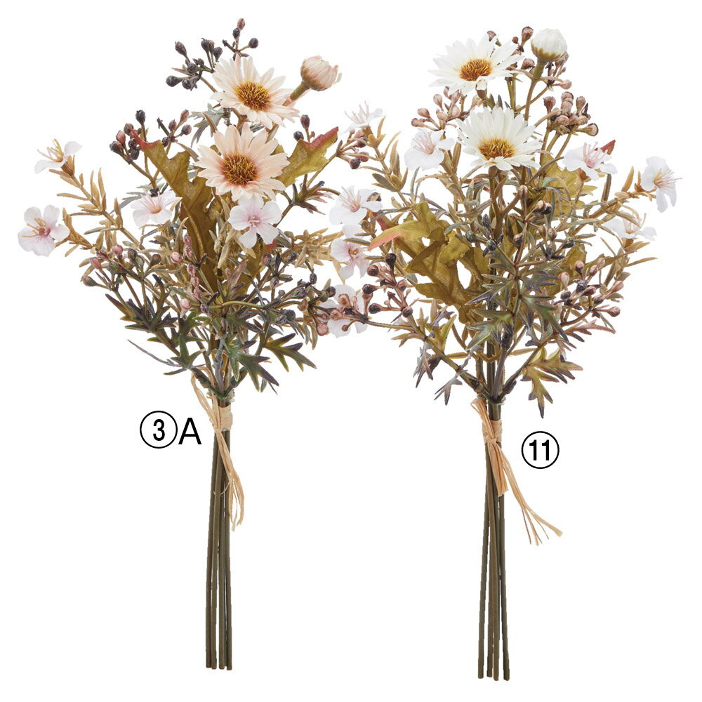 【P10倍 】 造花 花束 とりよせ品 ミックスフラワーバンチ 花束 ブーケ アレンジ アレンジメント 白 ホワイト 花冠 髪飾り インテリア インテリアフラワー 花材 アスカ ASCA アスカ商会