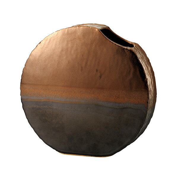 花材・フラワーアレンジメント資材, アレンジメント用花器  Clay lunar mare( ) BROWN METALLIC 