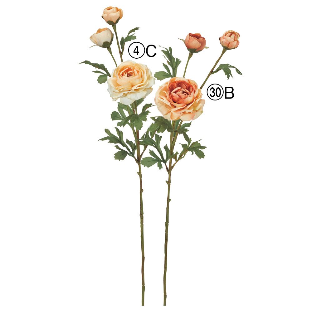 【P10倍 お買い物マラソン】 造花 とりよせ品 ラナンキュラス×1 つぼみ×2 花金鳳花 はなきんぽうげ ハナキンポウゲ インテリア インテリアフラワー フェイクフラワー 花材 素材 アスカ ASCA アスカ商会