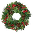 クリスマス リース とりよせ品 ミックスパインリース クリスマス クリスマスインテリア クリスマスアレンジ 装飾 人工植物 インテリアグリーン フェイクグリーン フェイク観葉植物 イミテーショングリーン ベリー 木の実 壁掛け アスカ ASCA アスカ商会