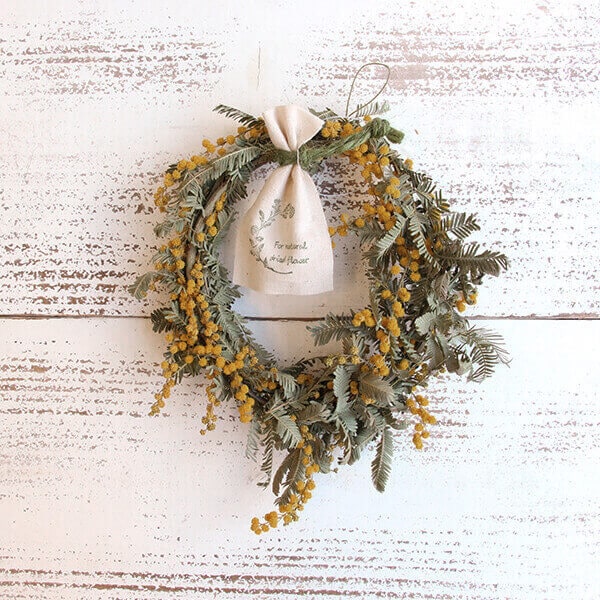 《ドライフラワー アレンジ》★即日出荷★Coretrading ミモザリングS ※多少色味が違う場合があります ミモザ ミモザリース ドライフラワー リース 花 壁掛け 装飾 ディスプレイ インテリア ディスプレイ ボタニカル ナチュラル ギフトのサムネイル