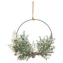 クリスマス リース とりよせ品 ミックスリーフハンギングリース 壁掛け クリスマス クリスマスインテリア クリスマスアレンジ 装飾 壁飾り 木の実 松ぼっくり まつぼっくり ワイヤーベース クレセントリース 造花 スワッグ ツリー アスカ ASCA アスカ商会
