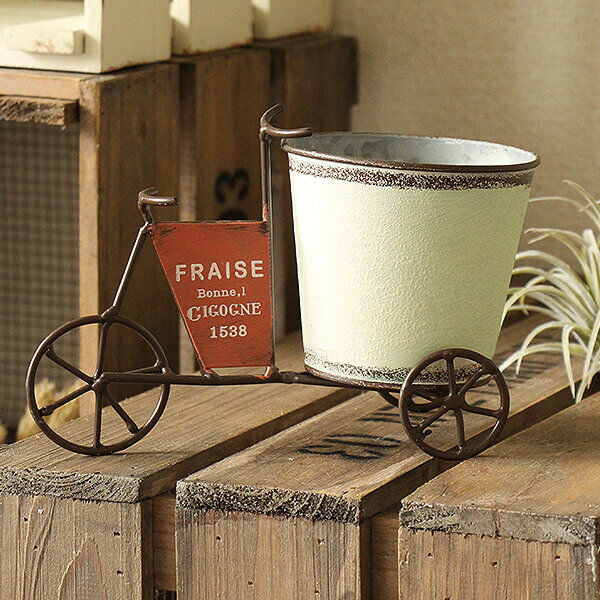 《 ブリキ ベース 》★即日出荷★友膳 フラーゴラカート アイボリー アイボリー自転車 ブリキカート ベース ブリキ ポット 鉢 ガーデニング雑貨 アンティーク風 カート 雑貨 インテリア雑貨 インテリア プランター ベース 小物入れ 入れ物 庭のサムネイル