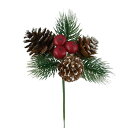 《 クリスマス 造花 》◆とりよせ品◆Viva コーンベリーピック ピック 造花 もみの木 葉っぱ オーナメント クリスマス クリスマスリース インテリア 雑貨 ディスプレイ デコレーション パーツ 材料