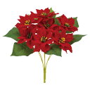 【ポイント10倍中 7/11 09:59迄】 クリスマス 造花 とりよせ品 ベルベットポインセチアブッシュ×7 クリスマス クリスマスフラワー クリスマスアレンジ インテリアフラワー シルクフラワー アーティフィシャルフラワー 装飾 造花 アスカ ASCA アスカ商会