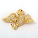 K18 ダイヤモンド入りブローチ ダイヤモンド 1.24ct ルビー 0.04ct ハト