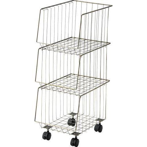 東谷(あずまや) スタッキングワゴン3D アンティークゴールド AKB-438AGD【メーカー直送品】