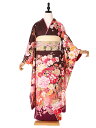 【成人式】茶色 可愛い 流水四季 振袖レンタル 振袖 レンタル】振袖 ふりそで furisode 二十歳のお祝い せいじんしき 20歳 女性 着物 振袖結納 結...