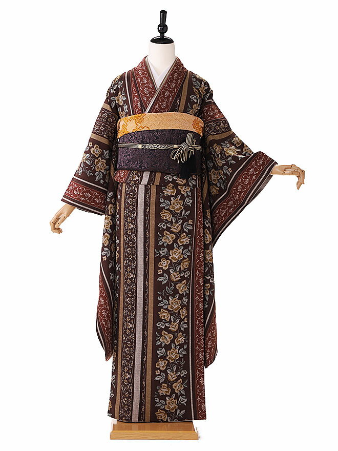 【成人式】和風館 振袖レンタル 振袖 ふりそで furisode 二十歳のお祝い せいじんしき 20歳 女性 着物 結納 結婚式 茶 155cm〜165cm　 FA0564