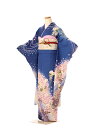 【長身用】トールサイズ 振袖 レンタル 成人式 ふりそで furisode 二十歳のお祝い せいじんしき 20歳 女性 着物 正絹 青160cm 165cm 1...
