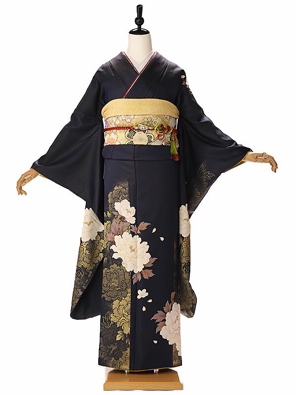 成人式 振袖レンタル 振り袖 着物レンタル 二十歳 お祝い 20歳 firisode フルセット 鉄紺 往復送料無料..