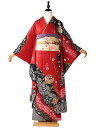 【成人式】赤×黒 鹿の子絞り 振袖レンタル 振袖 ふりそで furisode せいじんしき 20歳 女性 着物 結納 結婚式 155cm 160cm 165cm...